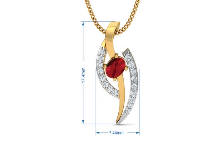 Tory Ruby & Diamond pendant set in Gold